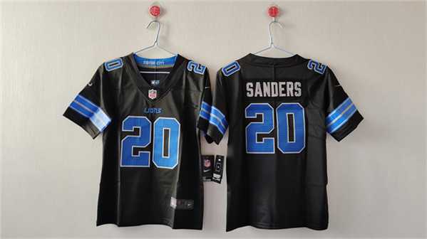 Womens Detroit Lions #20 Barry Sanders Black Vapor Stitched Jersey->women nfl jersey->Women Jersey